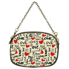 Love Abstract Background Textures Creative Grunge Chain Purse (two Sides)