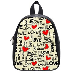 Love Abstract Background Textures Creative Grunge School Bag (small)