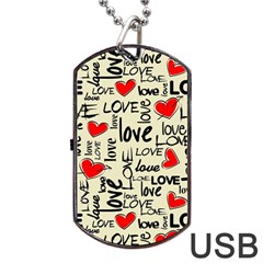 Love Abstract Background Textures Creative Grunge Dog Tag Usb Flash (one Side)