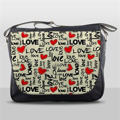 Love Abstract Background Textures Creative Grunge Messenger Bag