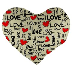 Love Abstract Background Textures Creative Grunge Large 19  Premium Heart Shape Cushions