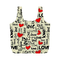 Love Abstract Background Textures Creative Grunge Full Print Recycle Bag (m)