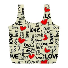 Love Abstract Background Textures Creative Grunge Full Print Recycle Bag (l) by Jancukart