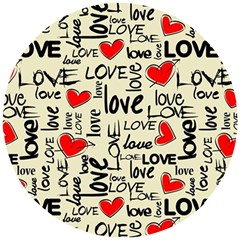 Love Abstract Background Textures Creative Grunge Wooden Puzzle Round