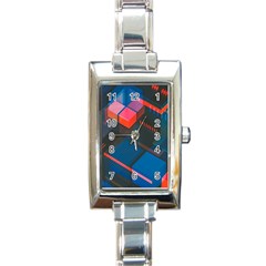 Minimalist Abstract Shaping  Abstract Digital Art Rectangle Italian Charm Watch