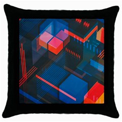 Minimalist Abstract Shaping  Abstract Digital Art Throw Pillow Case (black) by Jancukart