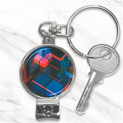 Minimalist Abstract Shaping  Abstract Digital Art Nail Clippers Key Chain