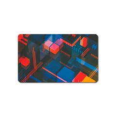 Minimalist Abstract Shaping  Abstract Digital Art Magnet (name Card)