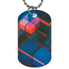 Minimalist Abstract Shaping  Abstract Digital Art Dog Tag (two Sides)