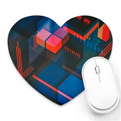 Minimalist Abstract Shaping  Abstract Digital Art Heart Mousepad by Jancukart