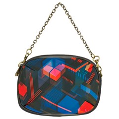 Minimalist Abstract Shaping  Abstract Digital Art Chain Purse (two Sides)