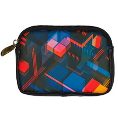 Minimalist Abstract Shaping  Abstract Digital Art Digital Camera Leather Case