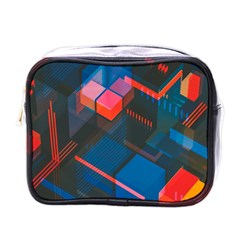 Minimalist Abstract Shaping  Abstract Digital Art Mini Toiletries Bag (one Side)