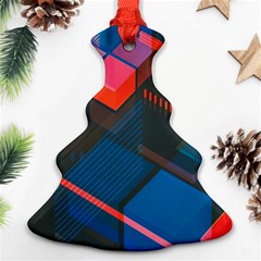 Minimalist Abstract Shaping  Abstract Digital Art Christmas Tree Ornament (two Sides)