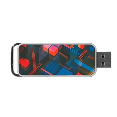 Minimalist Abstract Shaping  Abstract Digital Art Portable Usb Flash (one Side)