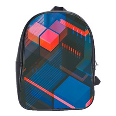 Minimalist Abstract Shaping  Abstract Digital Art School Bag (xl) by Jancukart