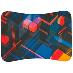 Minimalist Abstract Shaping  Abstract Digital Art Velour Seat Head Rest Cushion