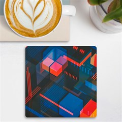 Minimalist Abstract Shaping  Abstract Digital Art Uv Print Square Tile Coaster  by Jancukart