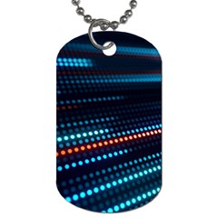 Orange Blue Dot Dots Lines Abstract Abstract Digital Art Dog Tag (two Sides)