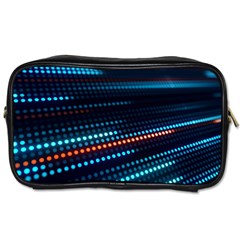 Orange Blue Dot Dots Lines Abstract Abstract Digital Art Toiletries Bag (two Sides)