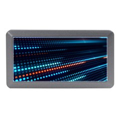 Orange Blue Dot Dots Lines Abstract Abstract Digital Art Memory Card Reader (mini)