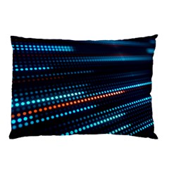 Orange Blue Dot Dots Lines Abstract Abstract Digital Art Pillow Case (two Sides)