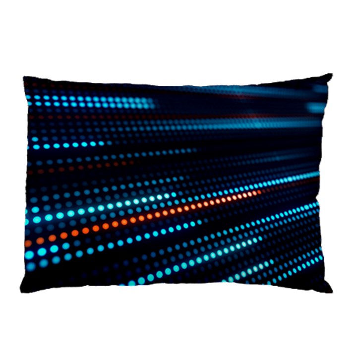 Orange Blue Dot Dots Lines Abstract Abstract Digital Art Pillow Case (Two Sides)