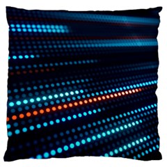 Orange Blue Dot Dots Lines Abstract Abstract Digital Art Large Cushion Case (one Side)