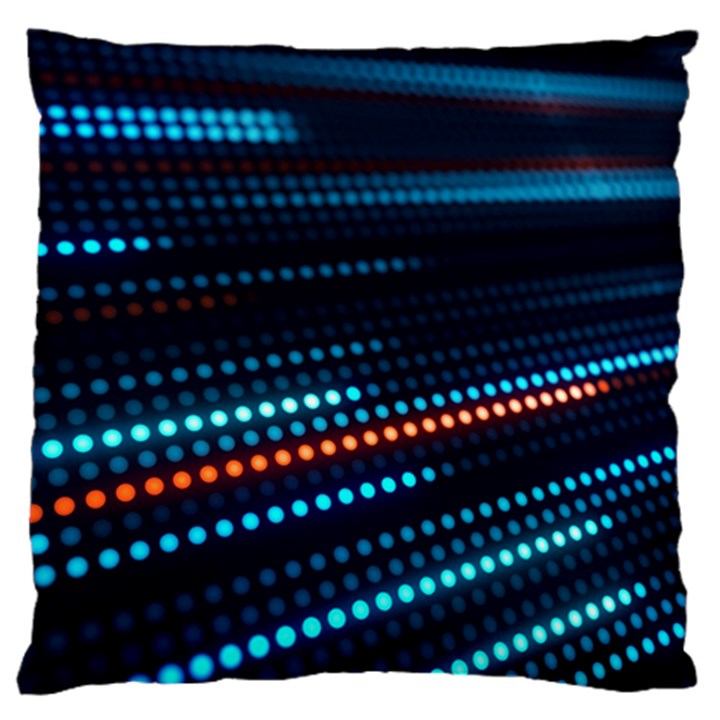 Orange Blue Dot Dots Lines Abstract Abstract Digital Art Large Cushion Case (Two Sides)