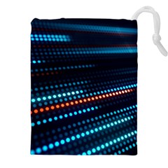 Orange Blue Dot Dots Lines Abstract Abstract Digital Art Drawstring Pouch (4xl)