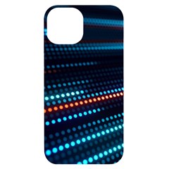 Orange Blue Dot Dots Lines Abstract Abstract Digital Art Iphone 14 Black Uv Print Case by Jancukart