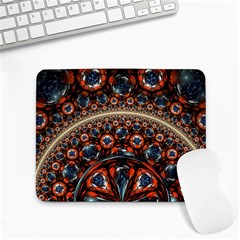 Fractal Floral Ornaments Rings 3d Sphere Floral Pattern Neon Art Small Mousepad by Jancukart