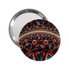 Fractal Floral Ornaments Rings 3d Sphere Floral Pattern Neon Art 2 25  Handbag Mirrors by Jancukart