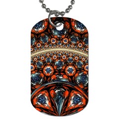 Fractal Floral Ornaments Rings 3d Sphere Floral Pattern Neon Art Dog Tag (one Side) by Jancukart