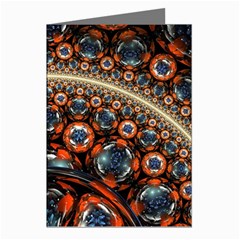 Fractal Floral Ornaments Rings 3d Sphere Floral Pattern Neon Art Greeting Cards (pkg Of 8) by Jancukart