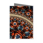 Fractal Floral Ornaments Rings 3d Sphere Floral Pattern Neon Art Mini Greeting Cards (Pkg of 8) Left