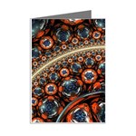 Fractal Floral Ornaments Rings 3d Sphere Floral Pattern Neon Art Mini Greeting Cards (Pkg of 8) Right