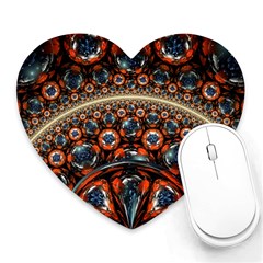 Fractal Floral Ornaments Rings 3d Sphere Floral Pattern Neon Art Heart Mousepad by Jancukart