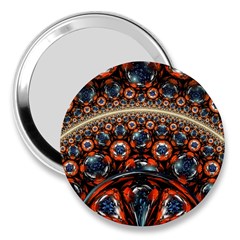 Fractal Floral Ornaments Rings 3d Sphere Floral Pattern Neon Art 3  Handbag Mirrors by Jancukart