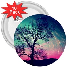 Tree Abstract Field Galaxy Night Nature 3  Buttons (10 Pack) 