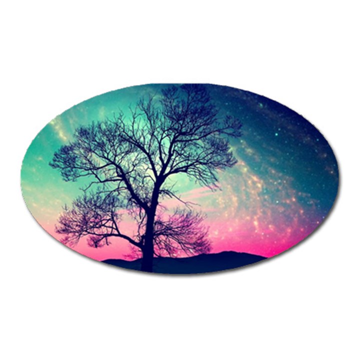 Tree Abstract Field Galaxy Night Nature Oval Magnet