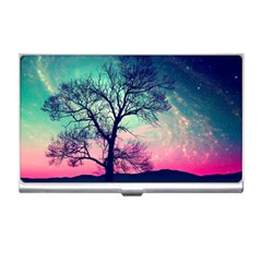 Tree Abstract Field Galaxy Night Nature Business Card Holder