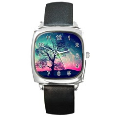 Tree Abstract Field Galaxy Night Nature Square Metal Watch