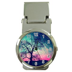 Tree Abstract Field Galaxy Night Nature Money Clip Watches