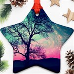 Tree Abstract Field Galaxy Night Nature Star Ornament (Two Sides) Front