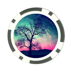 Tree Abstract Field Galaxy Night Nature Poker Chip Card Guard