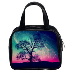 Tree Abstract Field Galaxy Night Nature Classic Handbag (two Sides)