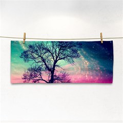 Tree Abstract Field Galaxy Night Nature Hand Towel