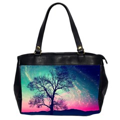 Tree Abstract Field Galaxy Night Nature Oversize Office Handbag (2 Sides)