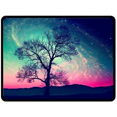 Tree Abstract Field Galaxy Night Nature Fleece Blanket (large) by Jancukart